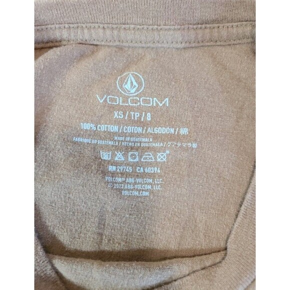 Volcom Stone Skeleton Graphic Tee XS Brown Cotton T-Shirt Festival Style - Picture 3 of 5